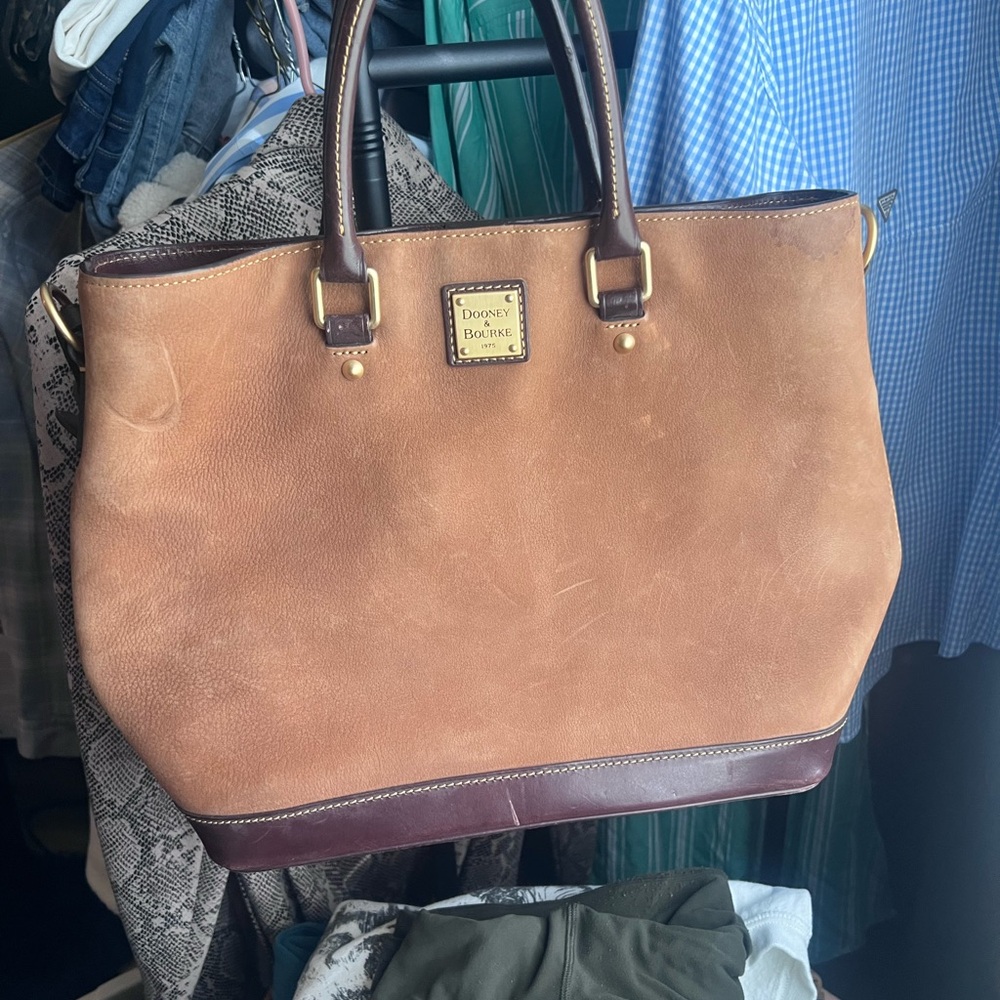 Dooney & Bourke Classic Two-Tone Leather Business Tote